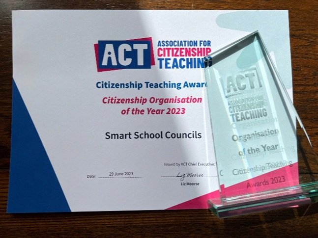 Smart School Councils, Association for Citizenship Teaching’s Organisation of the Year 2023!