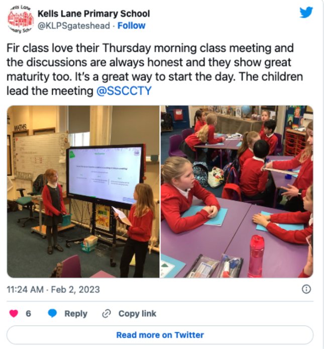 Kells Lane Primary's Thursday class meeting